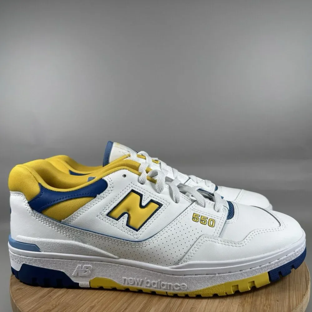 New‎ Balance 550 BB550NCG Mens Blue Yellow White Leather Sneakers Size US 13 D